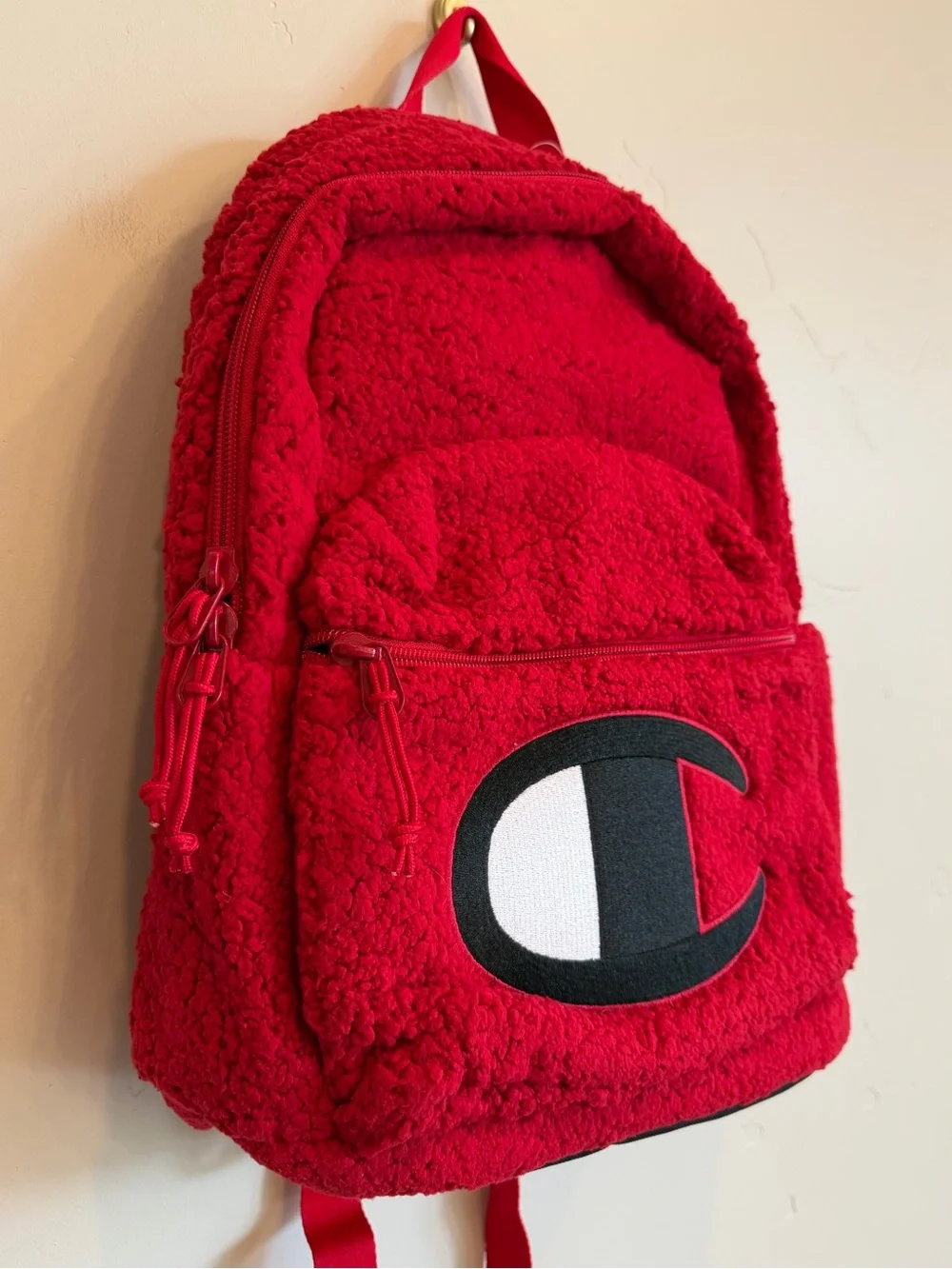 CHAMPION Red Sherpa Mini Logo Backpack